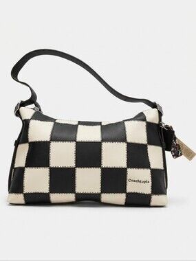 Coach Alter Ego Slouchy Checkered Bag | Black and White